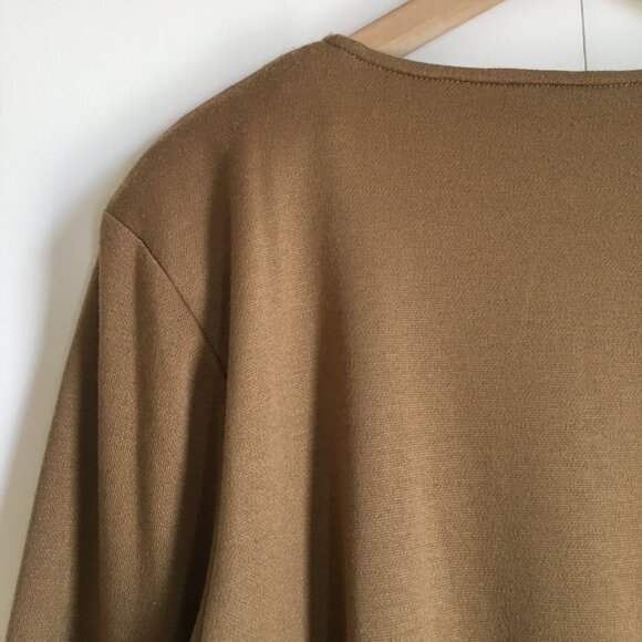 Vintage Alfred Dunner Doe Coloured Embroidered Sweater With Shoulder Pads - Picture 7 of 16